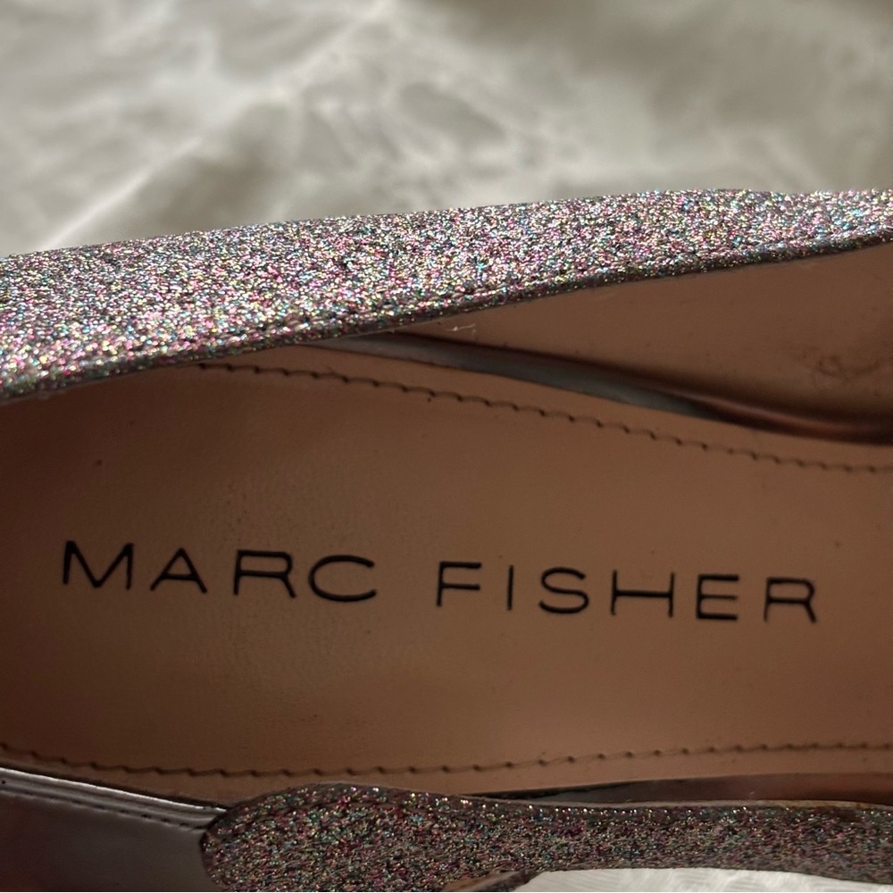 Marc Fisher Multi-Colored Peep Toe Glitter Pumps, Size 8.5 - Picture 10 of 15